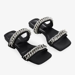 Anine Bing Tony Sandals Chain Link Leather